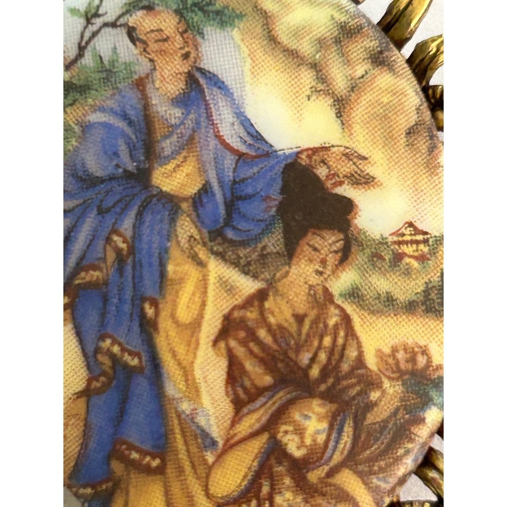 Vintage Brooch Depicting‎ Asian Couple In Homeland Signed Western Germany - Picture 2 of 4